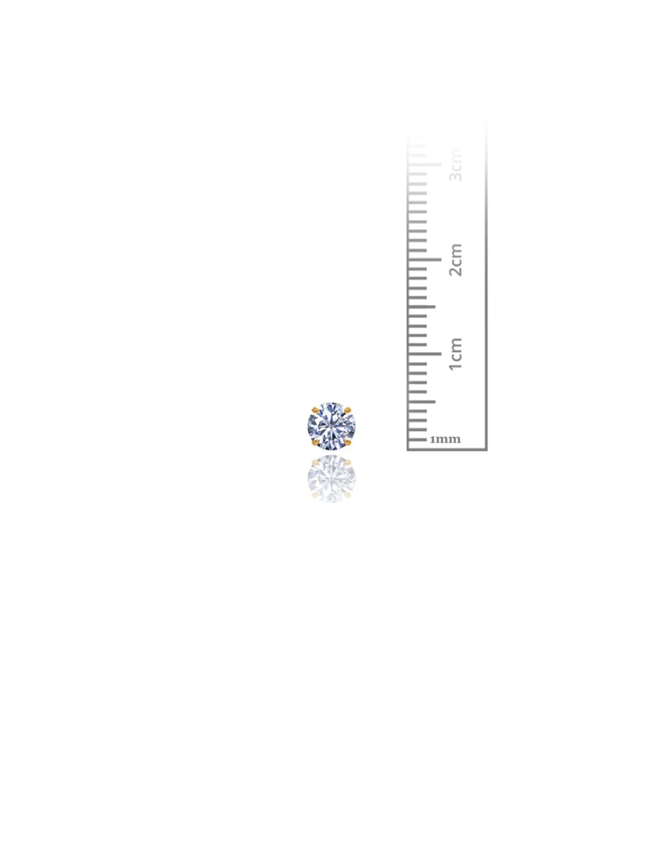 14K Yellow Gold 5MM Round CZ Pushback Stud Earrings