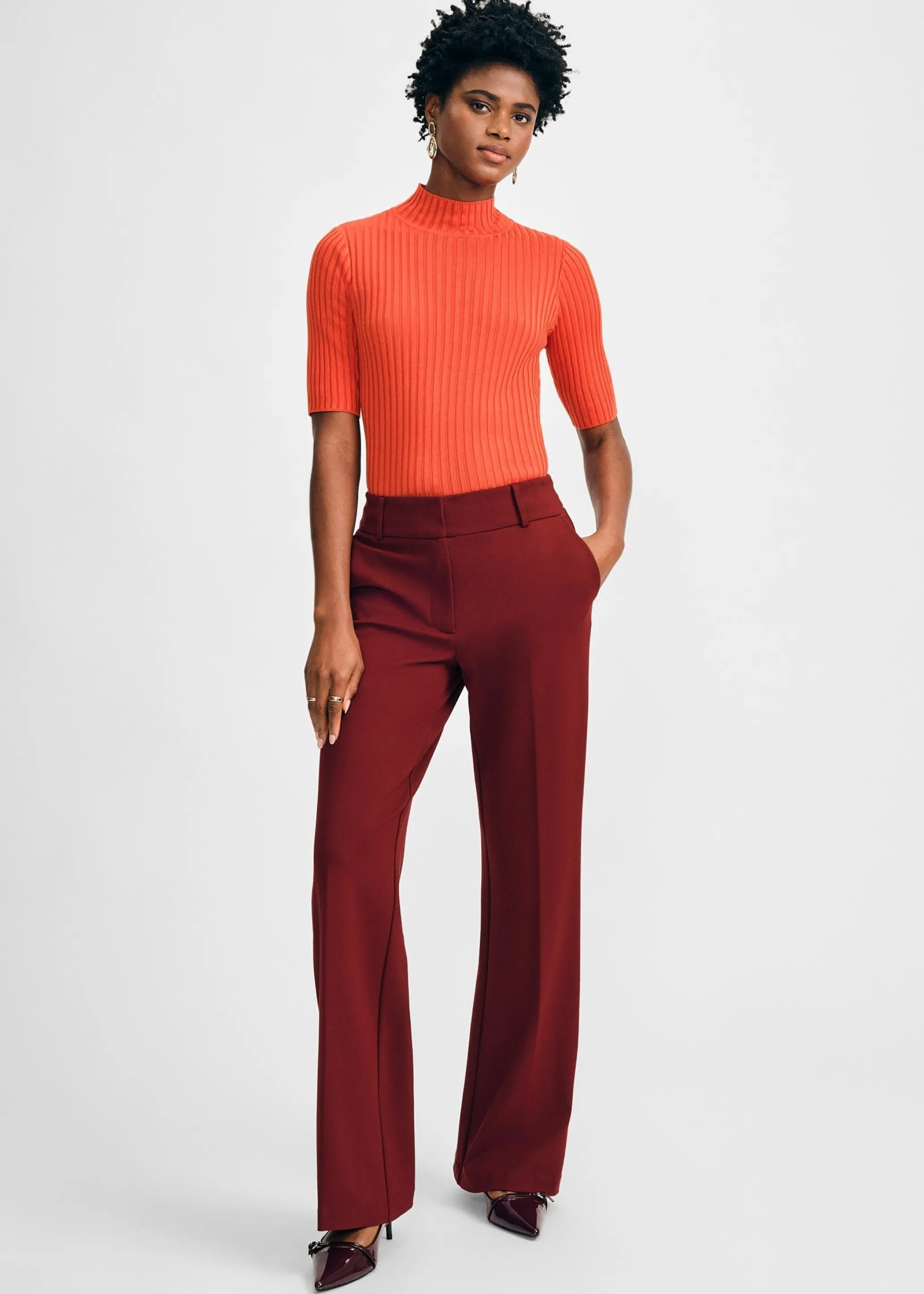 Classic Rib Mock Neck Sweater