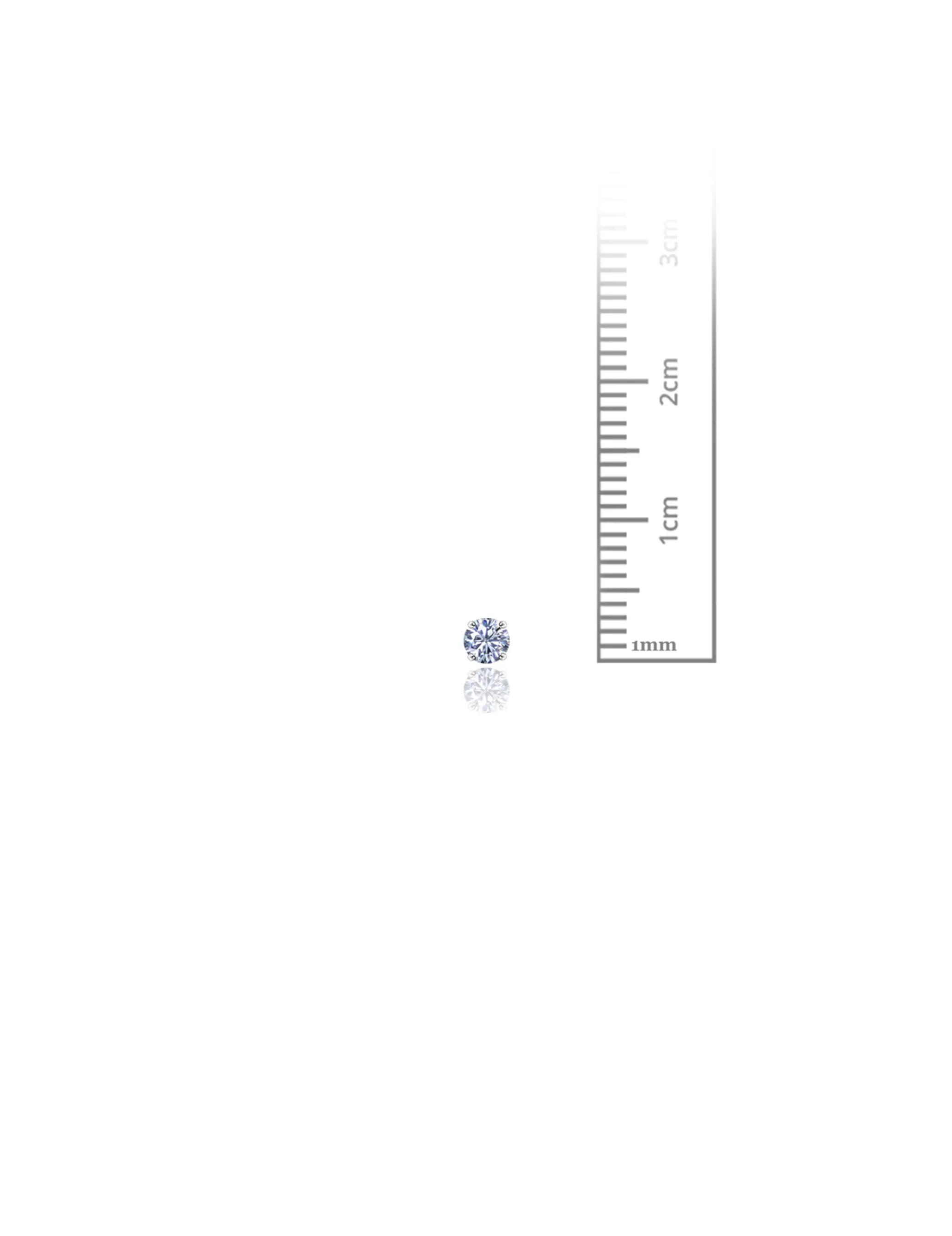 14K White Gold 3MM Round CZ Pushback Stud Earrings