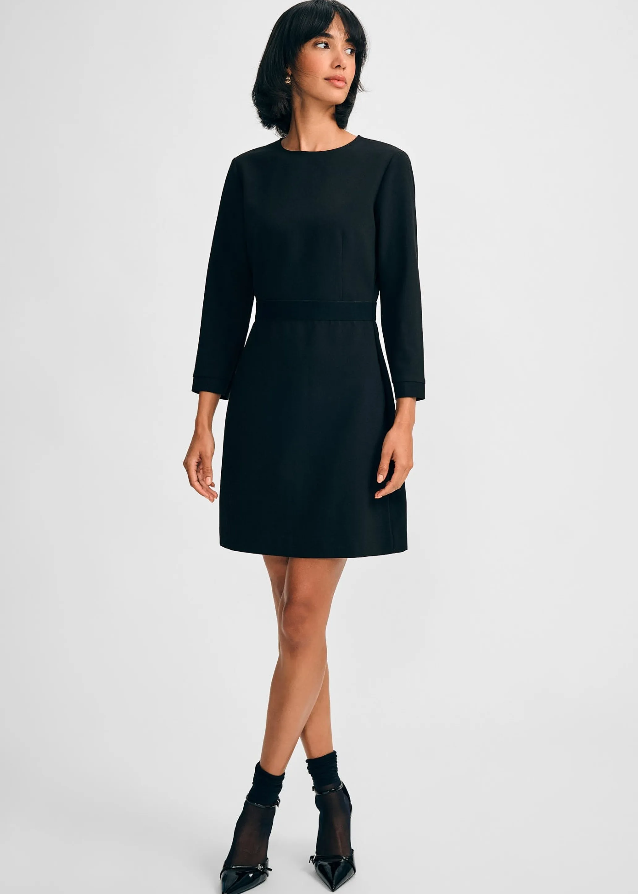 3/4 Sleeve Crepe Dress