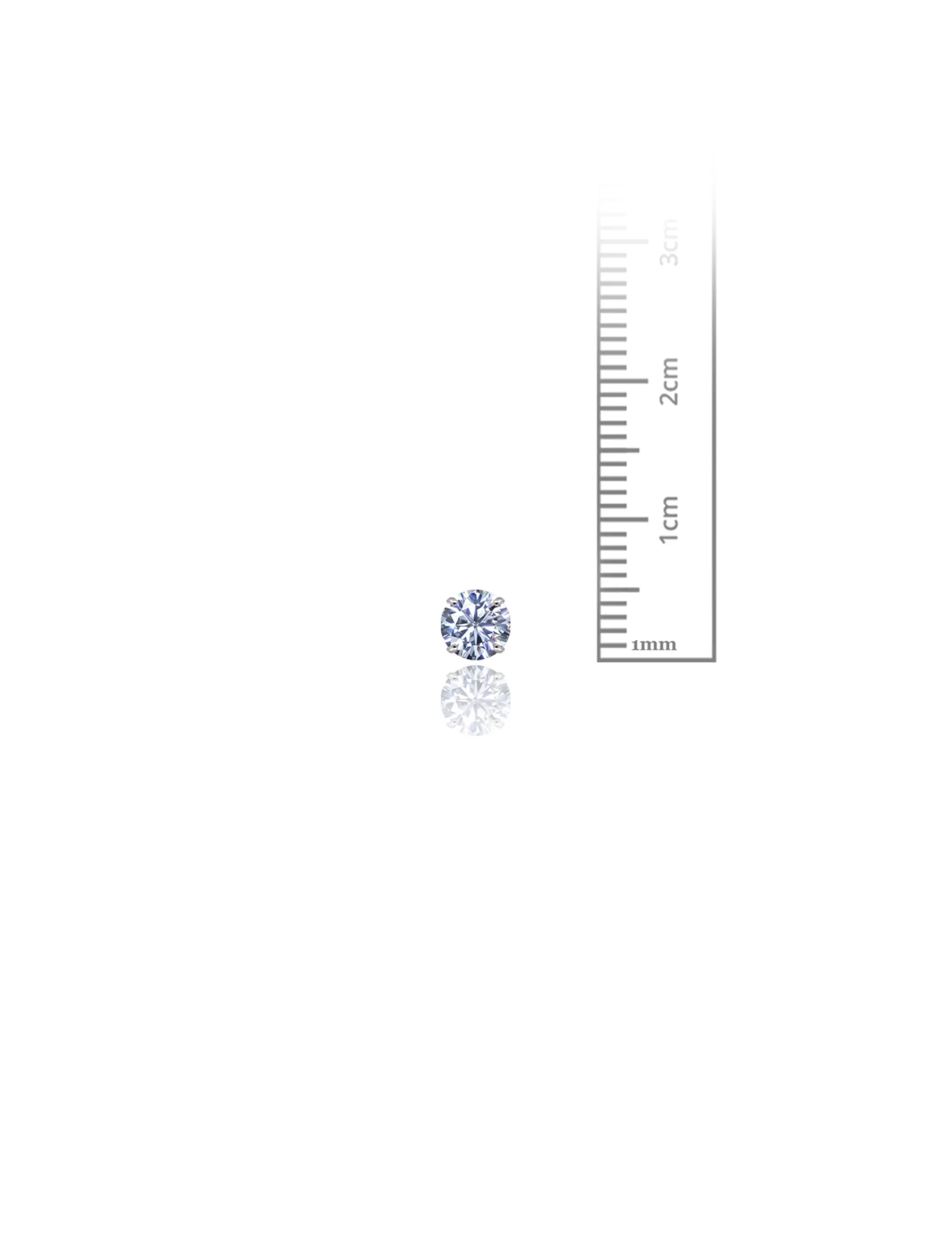 14K White Gold 5MM Round CZ Pushback Stud Earrings